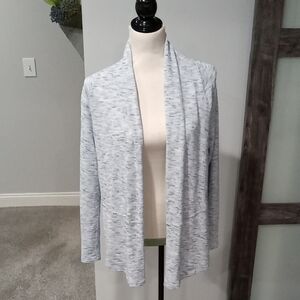 Loft Open Front Long Sleeve Cardigan Sweater  Spacedye Blue Size M